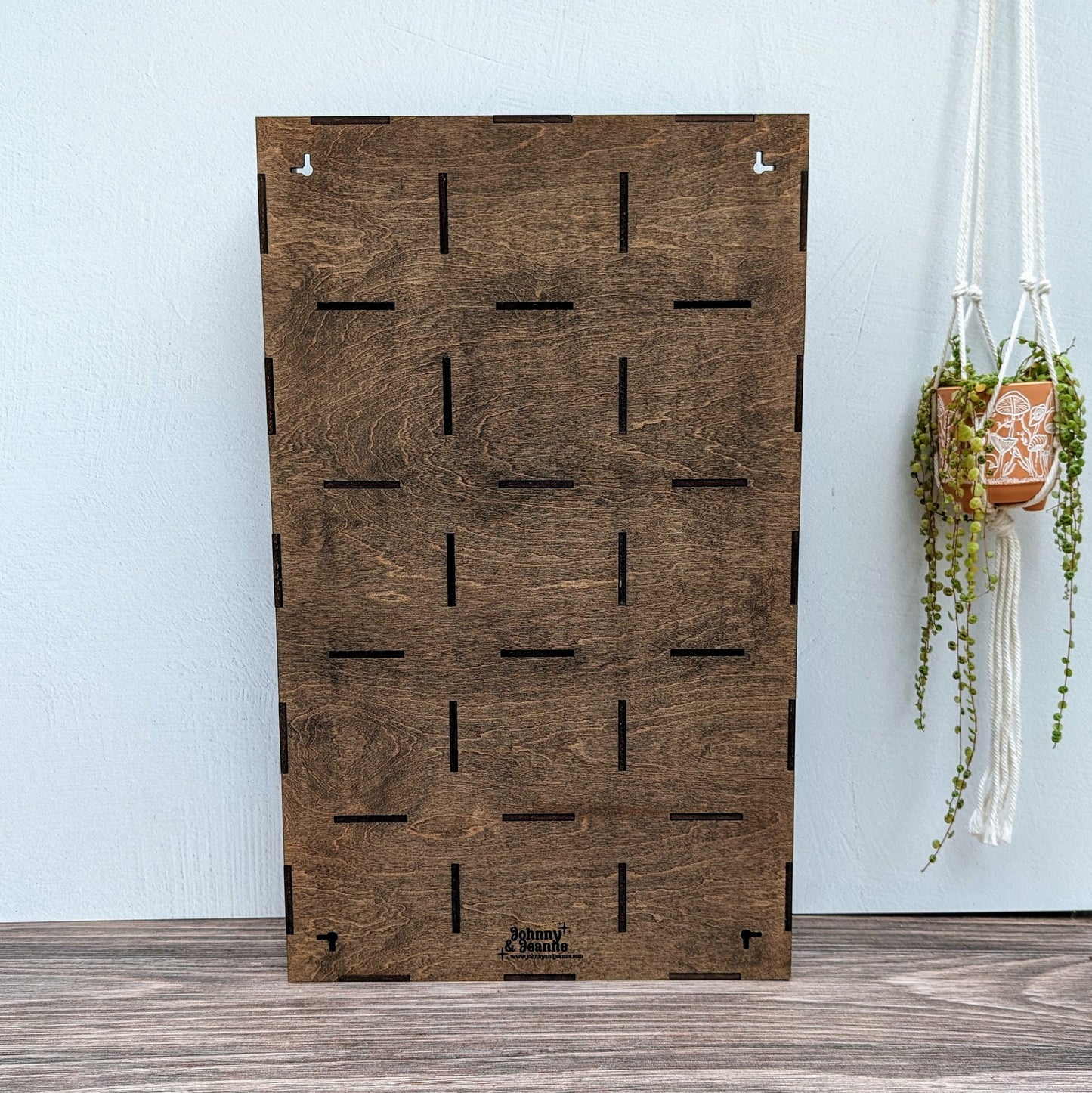 15 Compartment Wooden Display Shelf - Coffee Mug Shelf - 4.5x4.5 - Trinket Shelf - Curio Cabinet