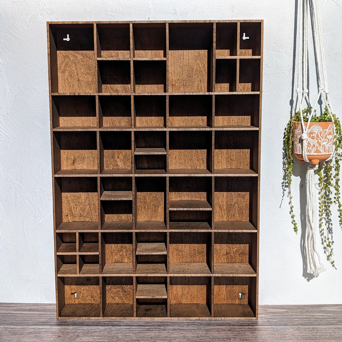 Shadow Box Wooden Display Shelf - Wall Cubby Shelf - Multiple Compartment Sizes - #5 - Trinket Shelf - Curio Cabinet