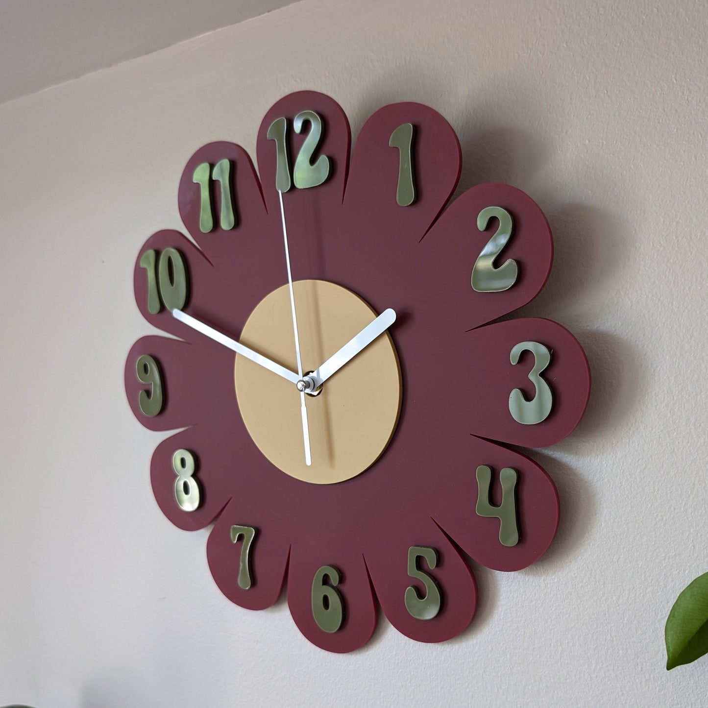 Rust Daisy Wall Clock