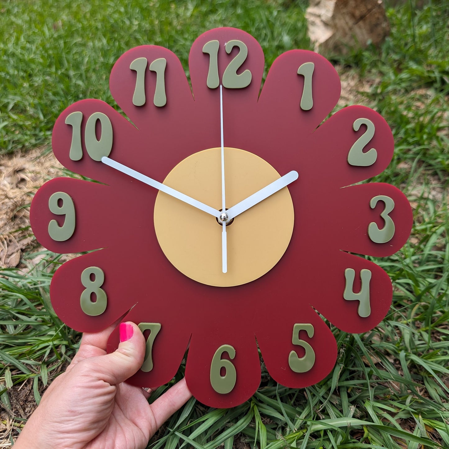 Rust Daisy Wall Clock