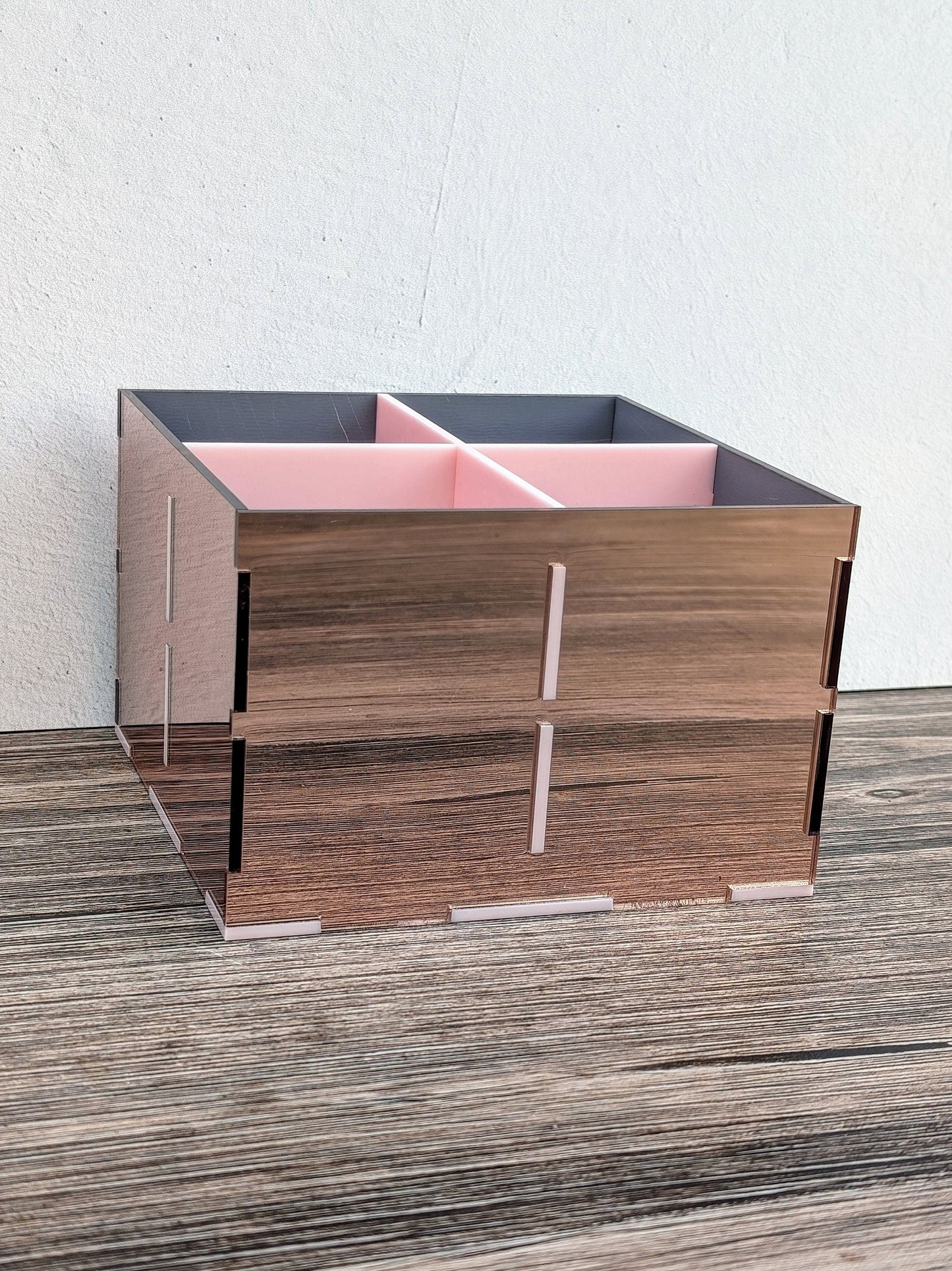 4 Compartment Acrylic Desk Organizer - Trinket Shelf -Curio Cabinet- Knick Knack Collection Display - Printer Tray -Figure Organizer Display
