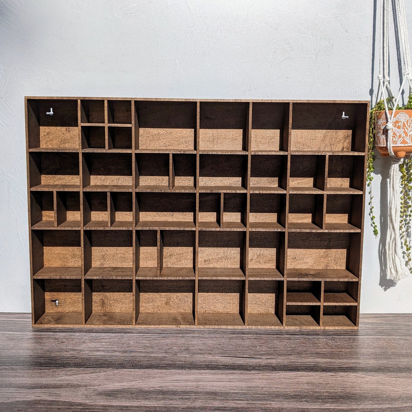 Shadow Box Wooden Display Shelf - Wall Cubby Shelf - Multiple Compartment Sizes - #5 - Trinket Shelf - Curio Cabinet