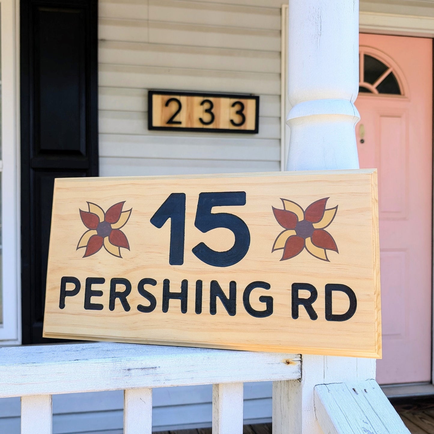 Routed Street Number Sign