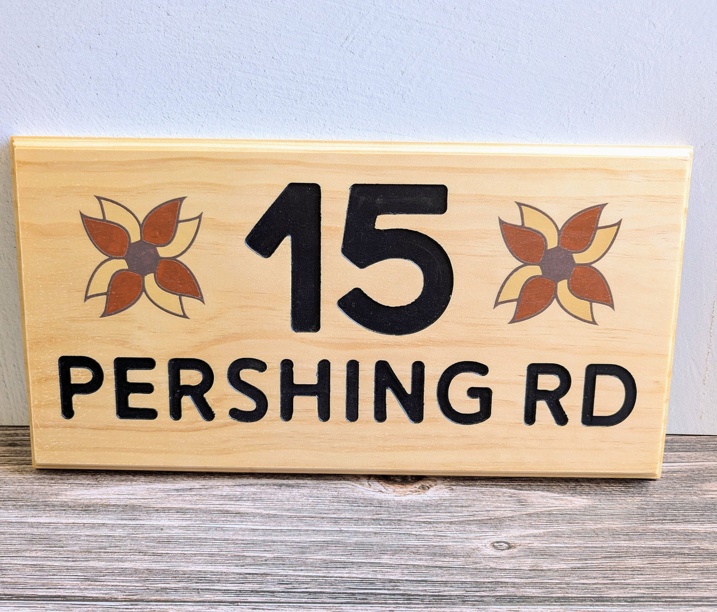Routed Street Number Sign