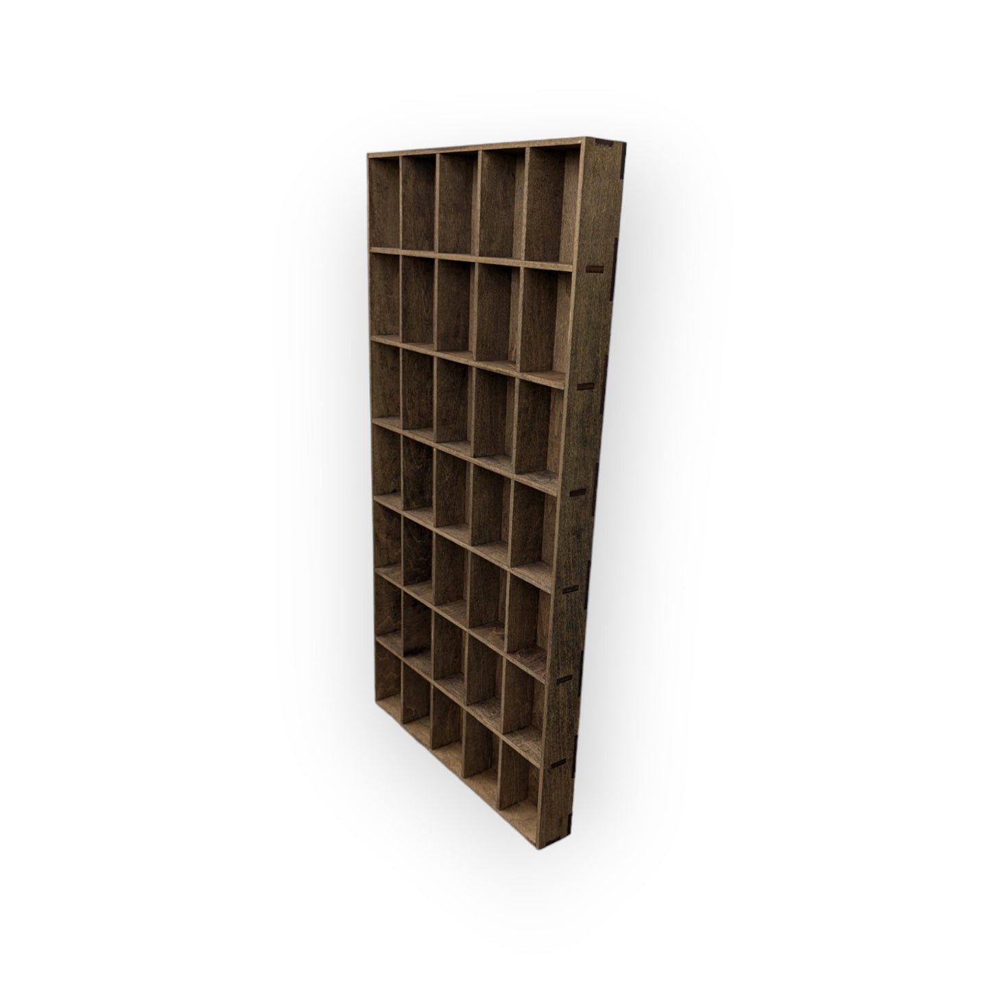 35 Compartment Wooden Display Shelf - 3.5x2.5 - Trinket Shelf - Curio Cabinet