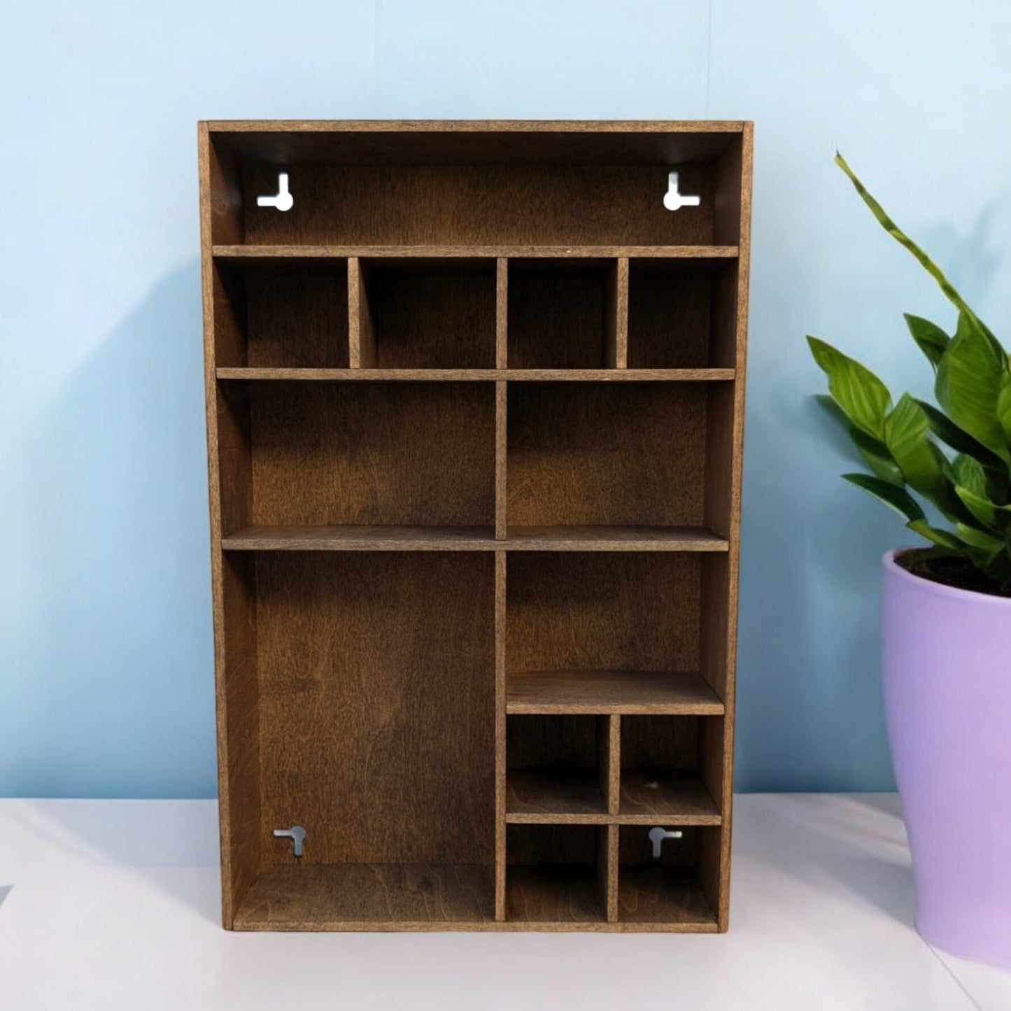 Shadow Box Wooden Display Shelf - Wall Cubby Shelf - Multiple Compartment Sizes - #4b - Trinket Shelf - Curio Cabinet