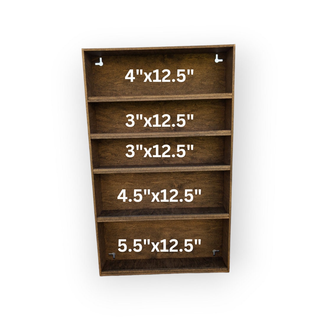 Shadow Box Wooden Display Shelf - Wall Cubby Shelf - Moon Phase Shelf - Trinket Shelf - Curio Cabinet