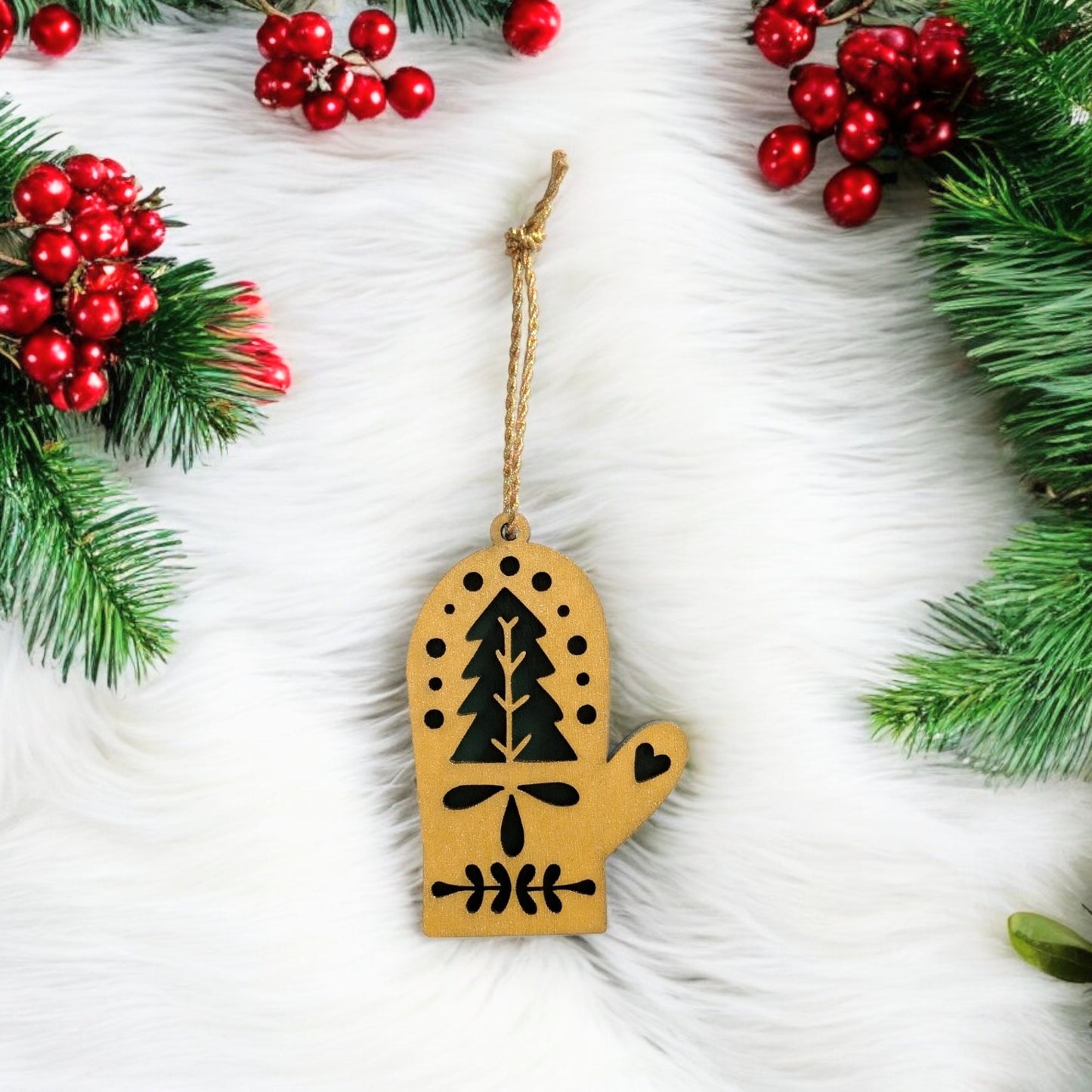 Set of 8 Minimalist Scandinavian Style Christmas Tree Ornaments - Hygge Christmas Ornaments - Rustic Ornament Set - Boho Christmas Ornaments