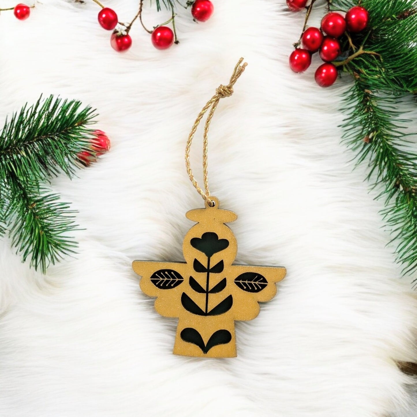 Set of 8 Minimalist Scandinavian Style Christmas Tree Ornaments - Hygge Christmas Ornaments - Rustic Ornament Set - Boho Christmas Ornaments