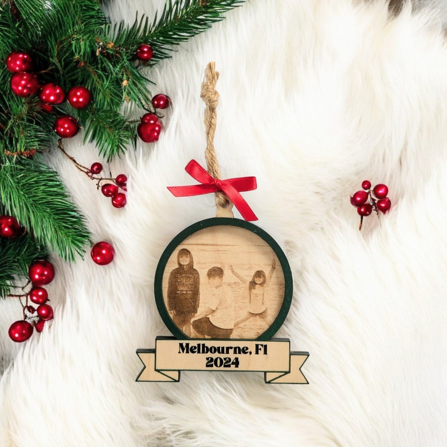 Custom Photo Engraved Family Memory Ornament - Personalized Memorial Picture Ornament - Custom Family Christmas Ornament - Photo Gift