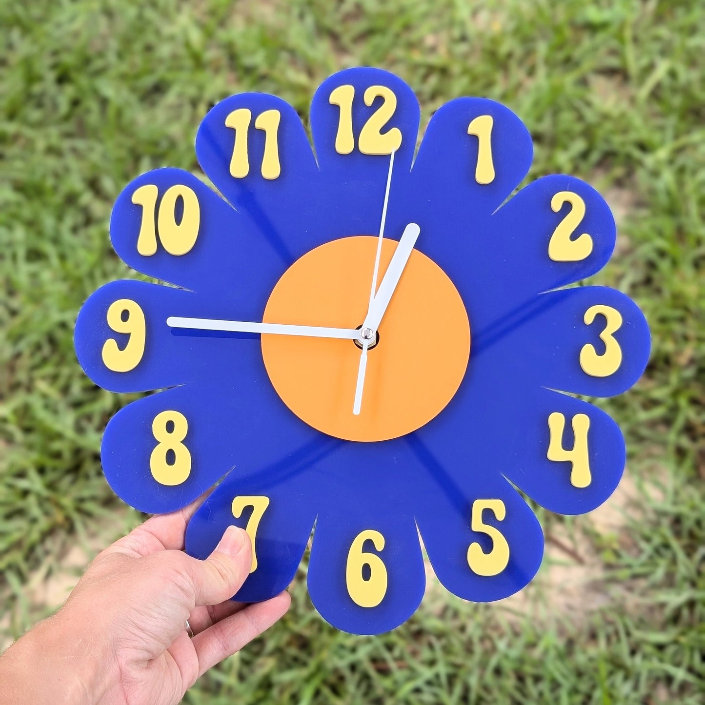 Blue Daisy Wall Clock