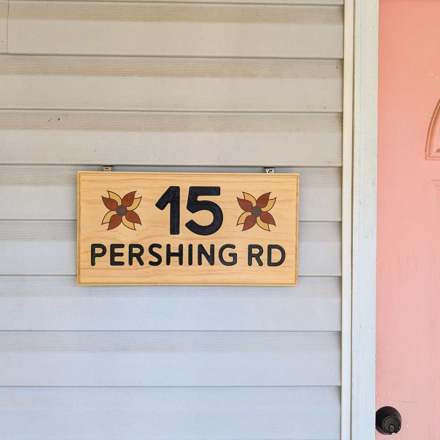 Routed Street Number Sign