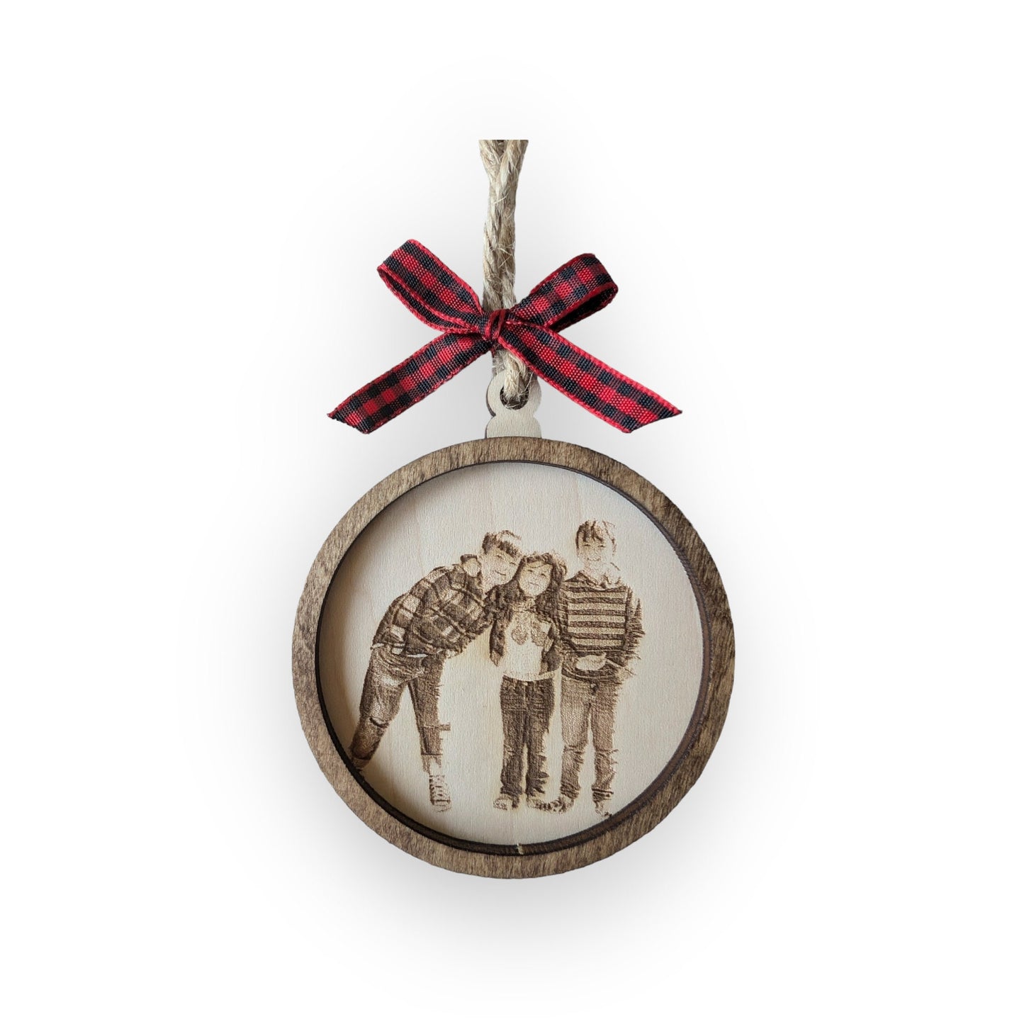 Custom Photo Engraved Family Memory Ornament