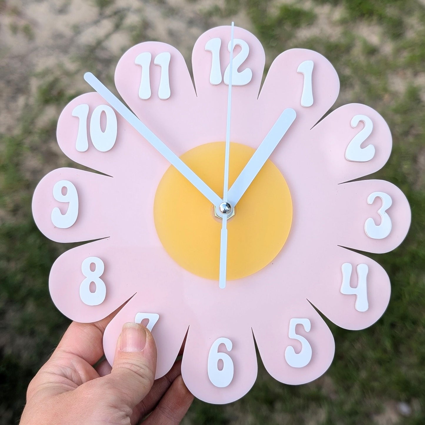 Mini Retro Vintage 1970s Inspired Daisy Wall Clock -Funky Wall Clock - Retro Clock - Flower Power -Mini Clock - Kitchen Clock - Flower Clock