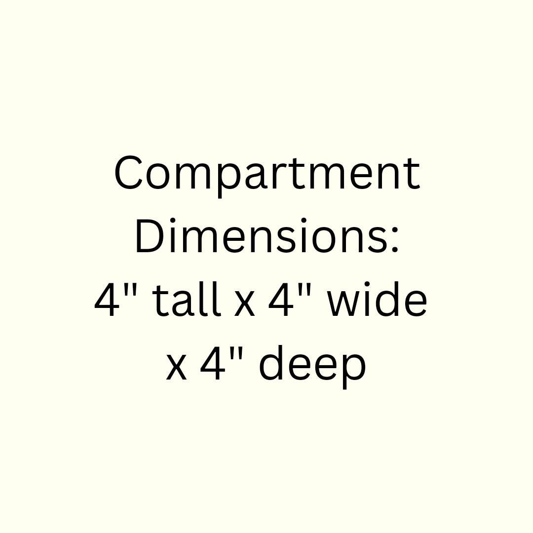 4 Compartment Wooden Display Shelf - 4x4 - Trinket Shelf - Curio Cabinet