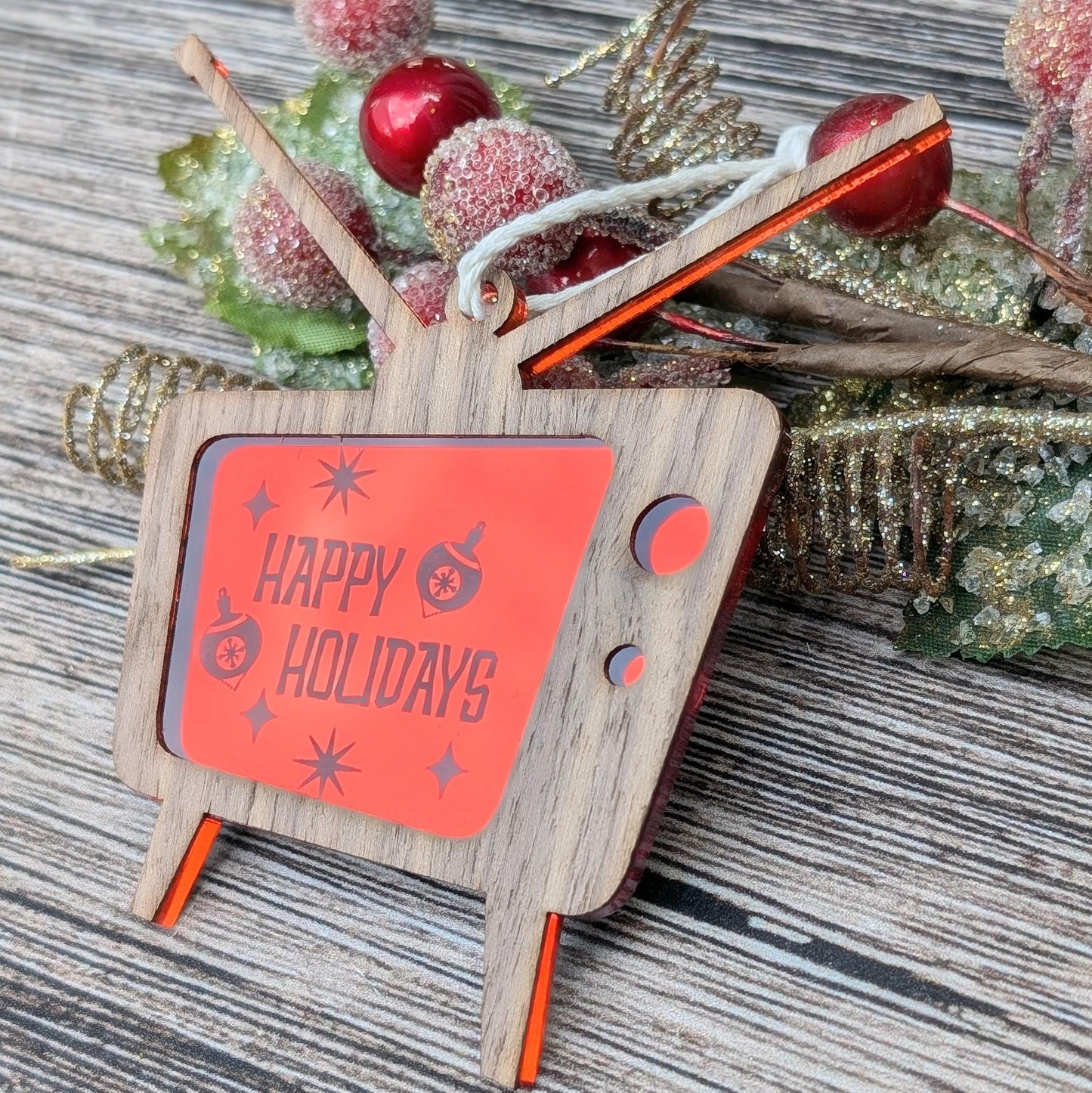 Mid Century Modern Retro TV Ornament