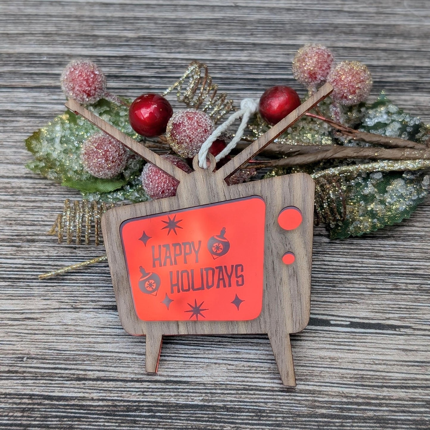 Mid Century Modern Retro TV Ornament