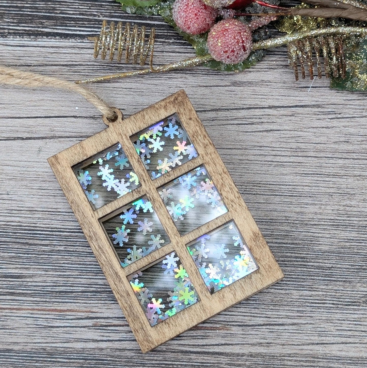 Christmas Window Snowflake Glitter Ornament