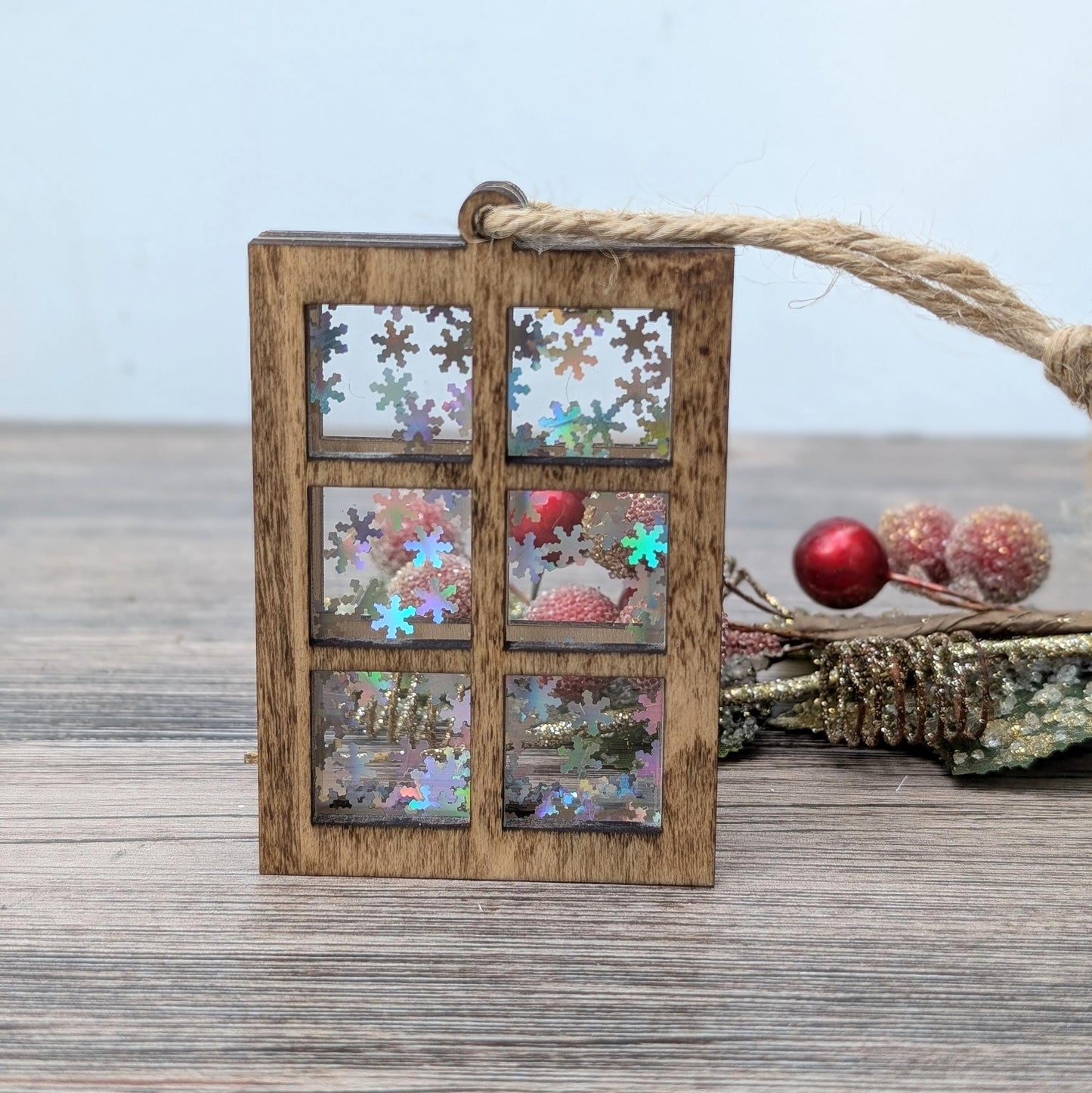 Christmas Window Snowflake Glitter Ornament
