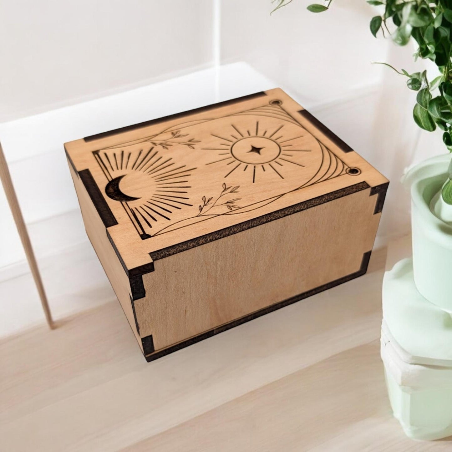 Sun and Moon Wooden Display Box