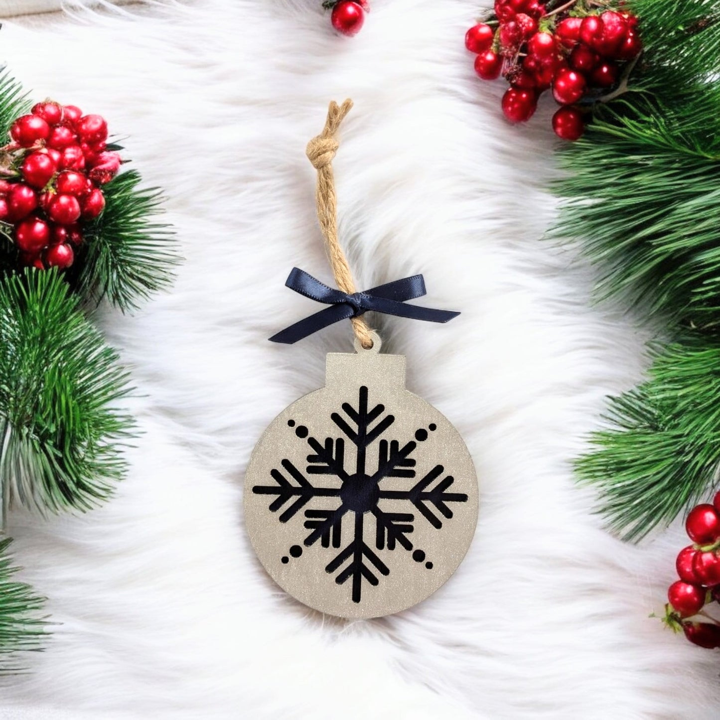 Set of 8 Minimalist Scandinavian Style Christmas Tree Ornaments - Hygge Christmas Ornaments - Rustic Ornament Set - Boho Christmas Ornaments