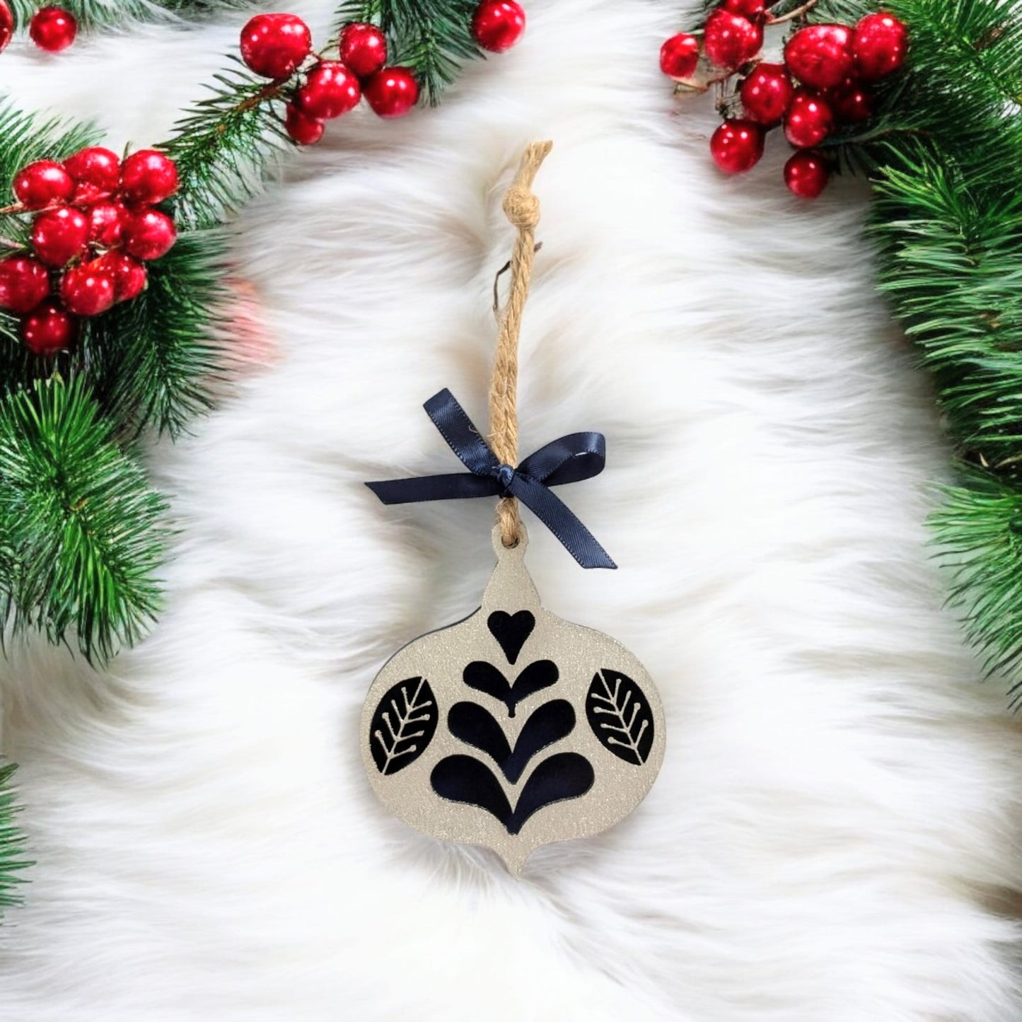 Set of 8 Minimalist Scandinavian Style Christmas Tree Ornaments - Hygge Christmas Ornaments - Rustic Ornament Set - Boho Christmas Ornaments