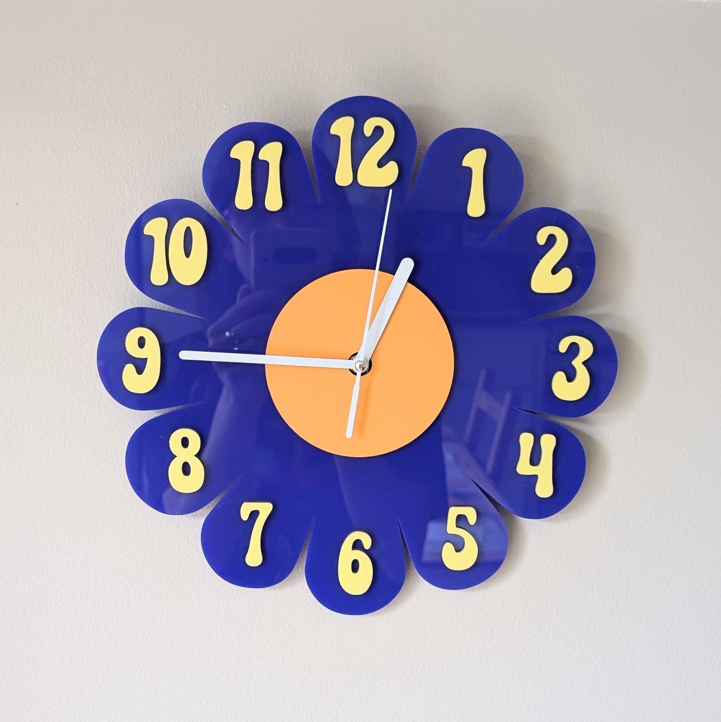 Blue Daisy Wall Clock