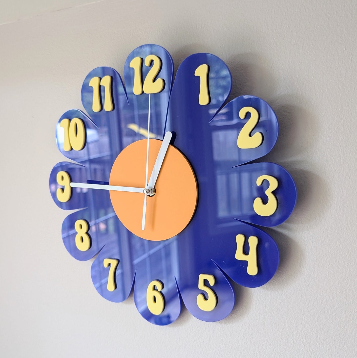 Blue Daisy Wall Clock