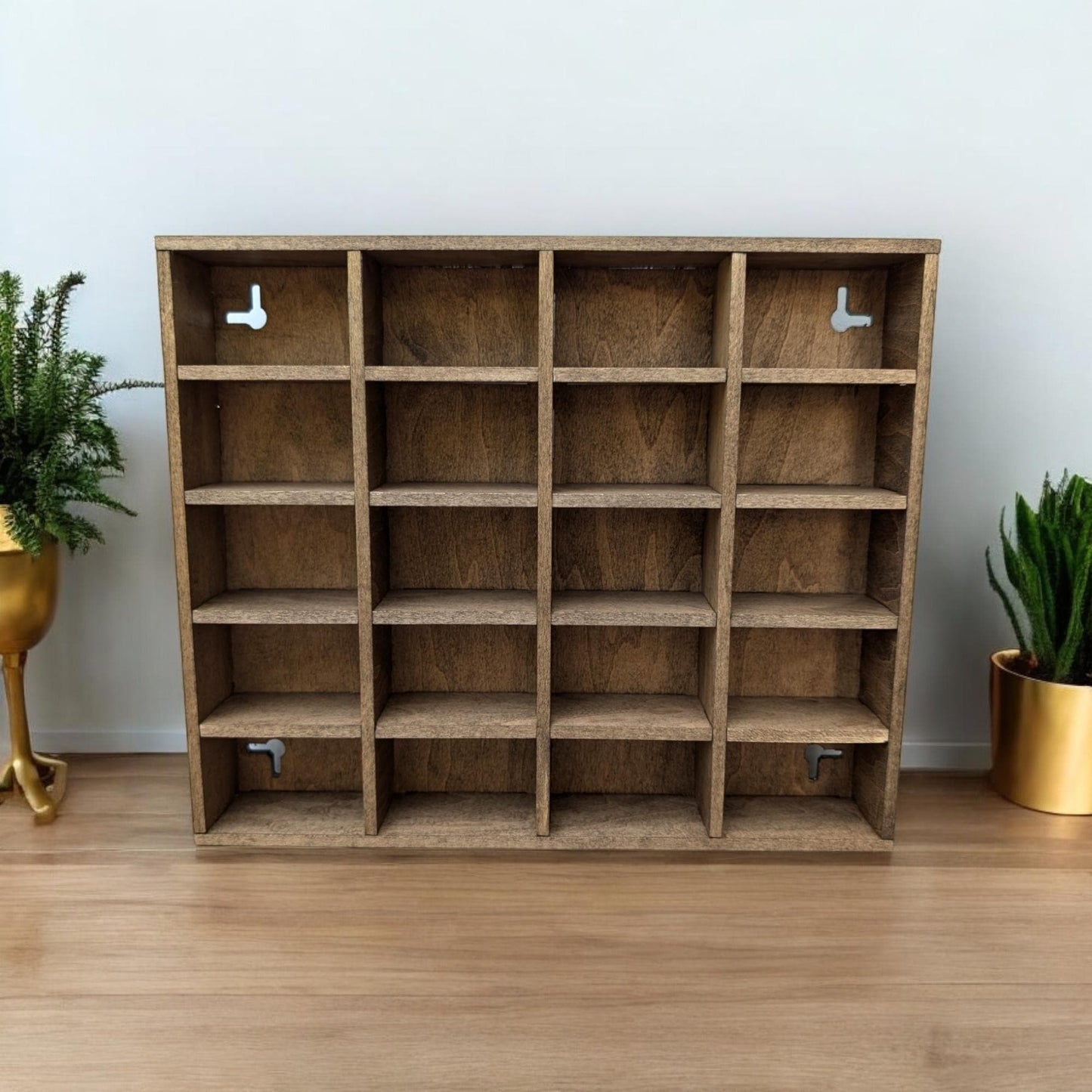 20 Compartment Wooden Display Shelf - 1.5x2.5 - Trinket Shelf - Curio Cabinet