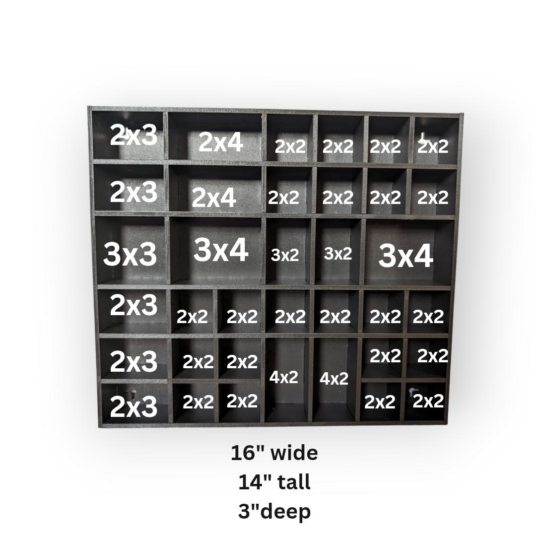 Shadow Box Wooden Display Shelf - Wall Cubby Shelf - Multiple Compartment Sizes - #6 - Trinket Shelf - Curio Cabinet