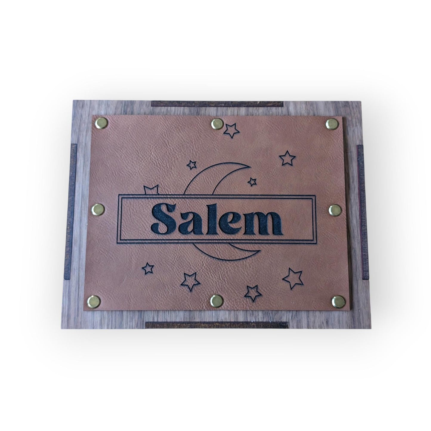 Custom Name Moon Frame Wooden Display Box