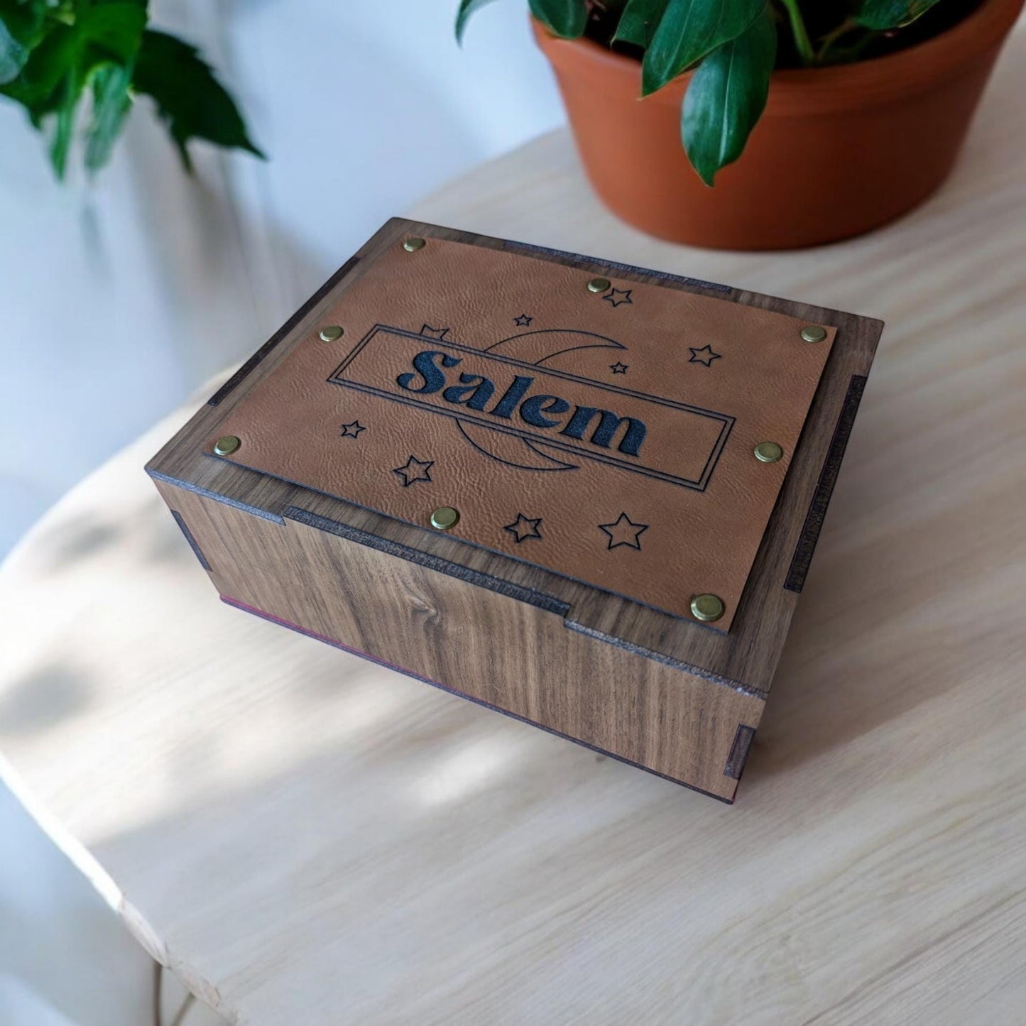 Custom Name Moon Frame Wooden Display Box