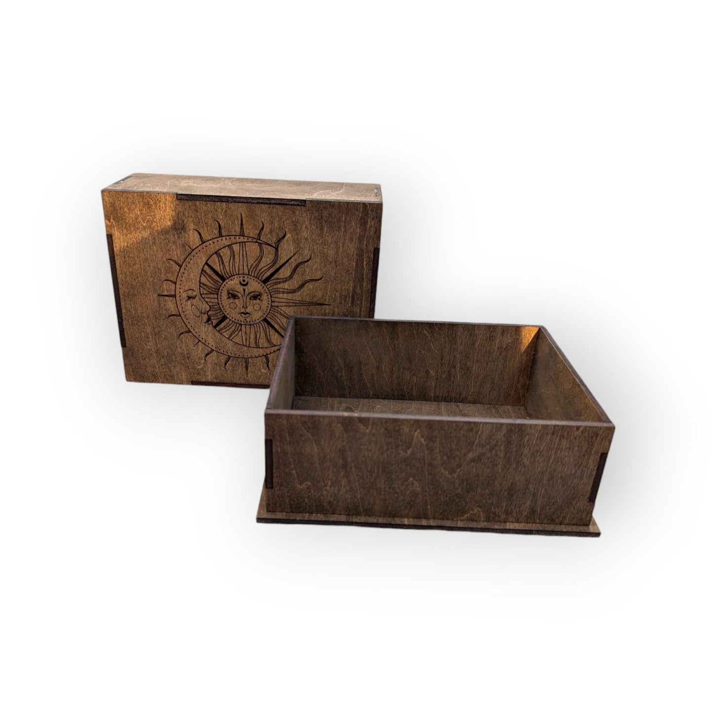 Custom Sun & Moon Wooden Display Box