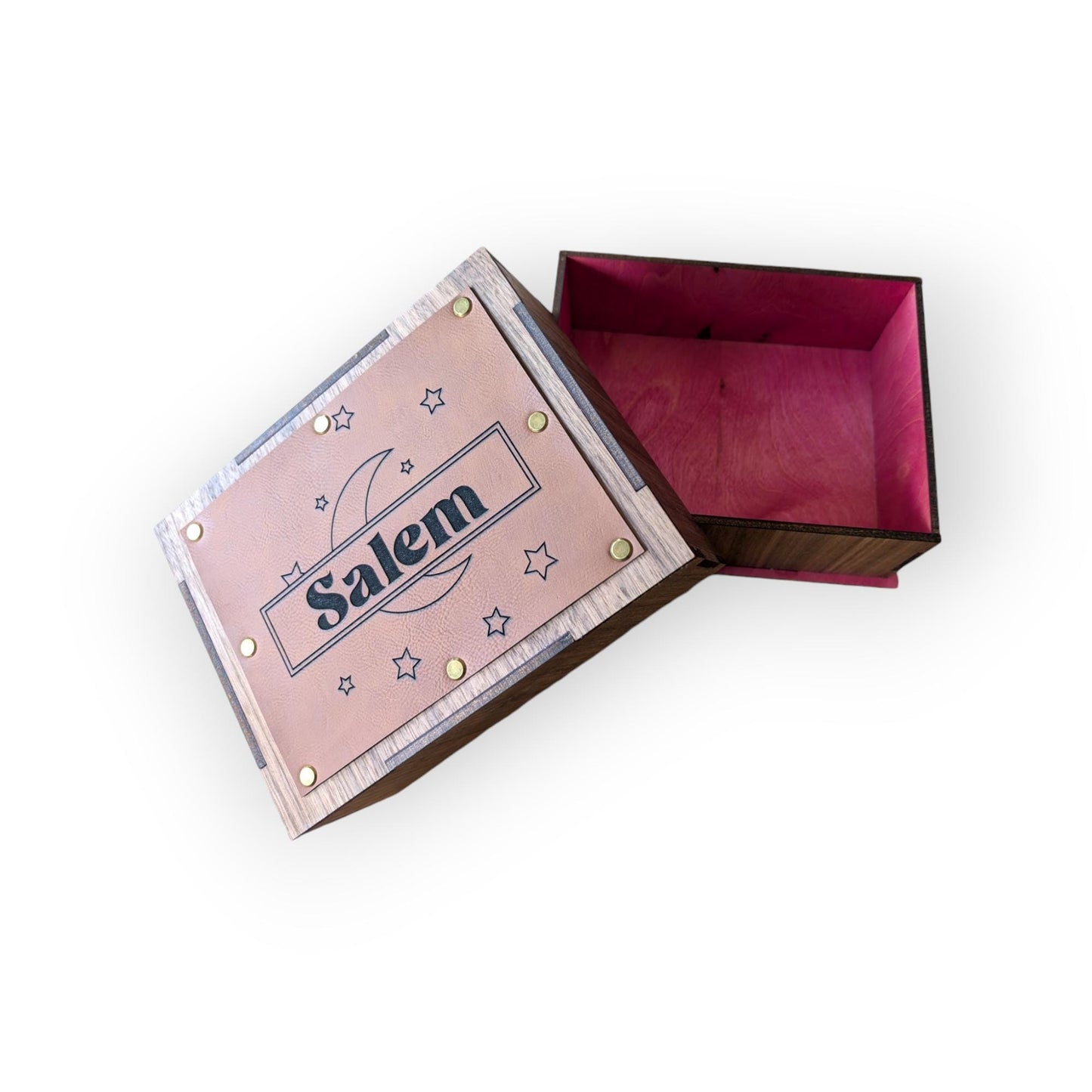 Custom Name Moon Frame Wooden Display Box