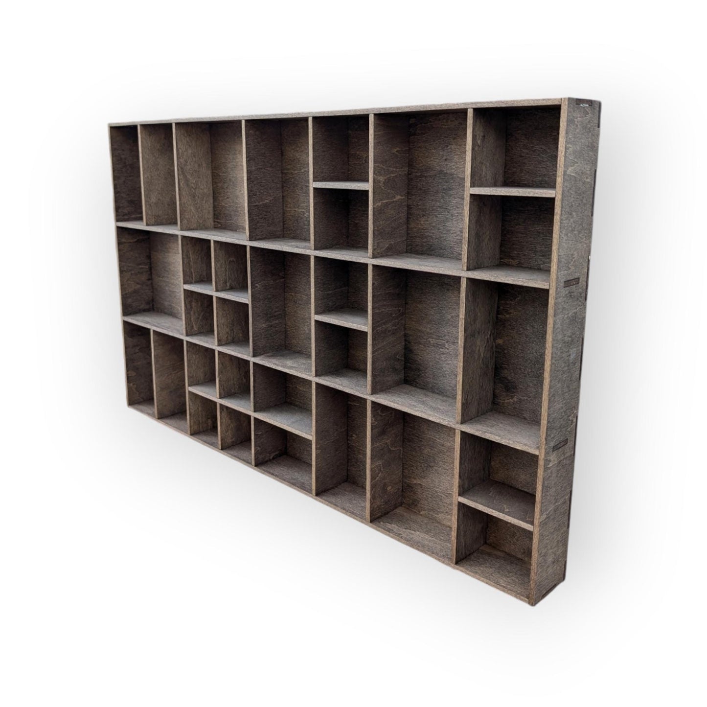 Shadow Box Wooden Display Shelf - Wall Cubby Shelf - Multiple Compartment Sizes - #19 - Trinket Shelf - Curio Cabinet