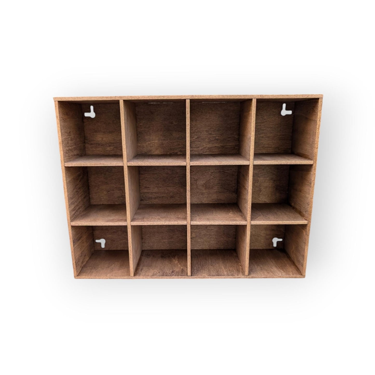 12 Compartment Wooden Display Shelf - 3.5x3.5 - Trinket Shelf - Curio Cabinet