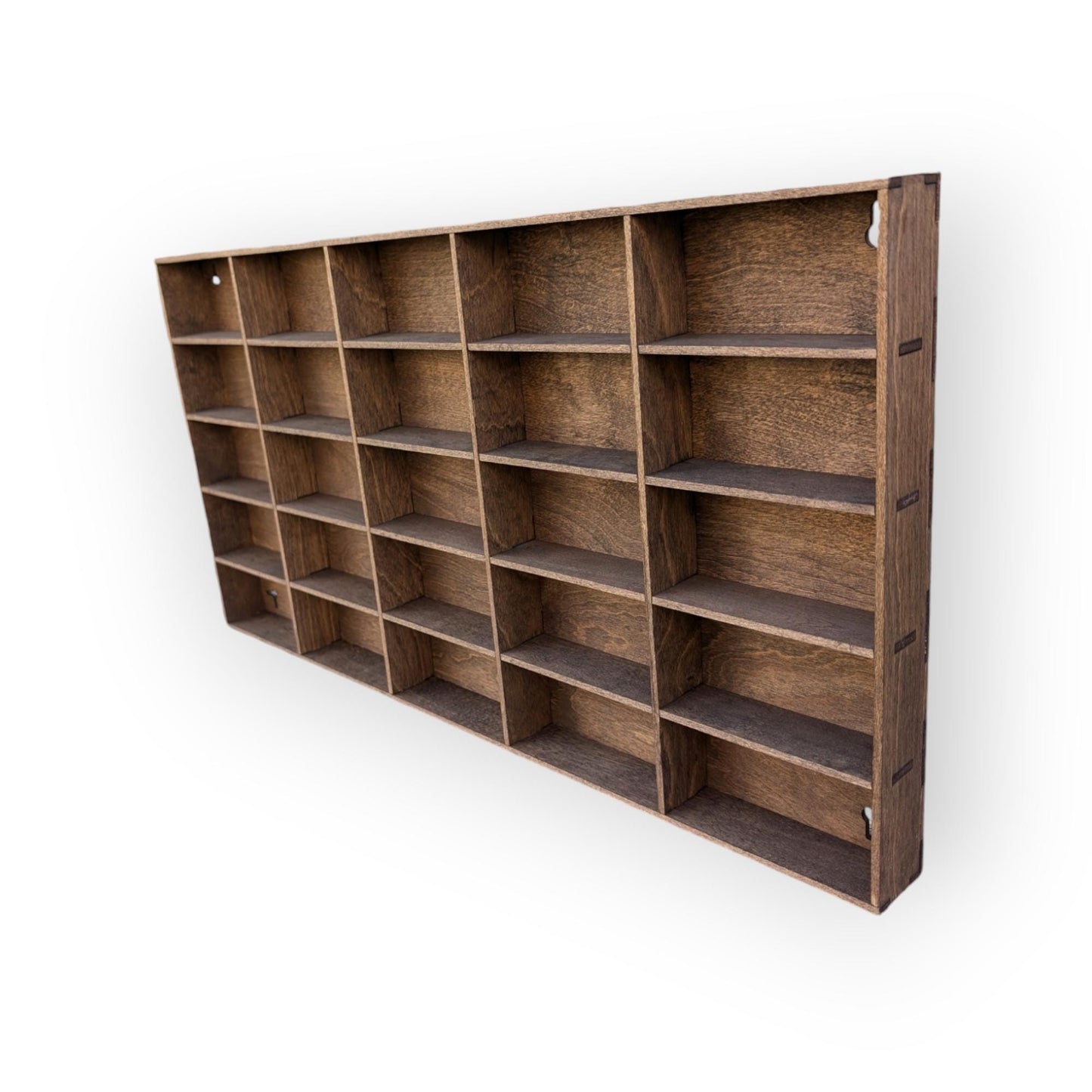 25 Compartment Wooden Display Shelf - 5x2.5 - Trinket Shelf - Curio Cabinet