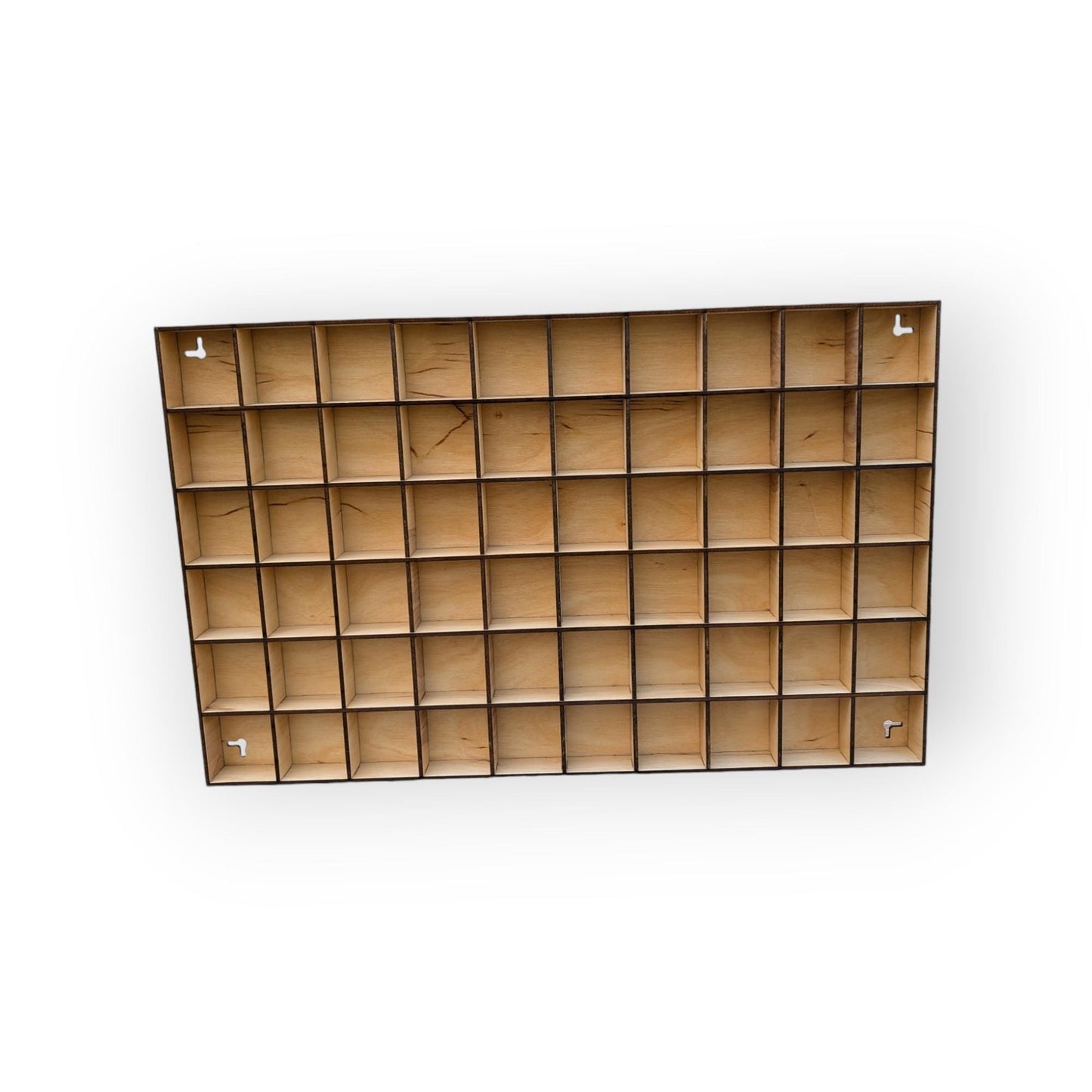 60 Compartment Wooden Display Shelf - 2.6x2.5 - Trinket Shelf - Curio Cabinet