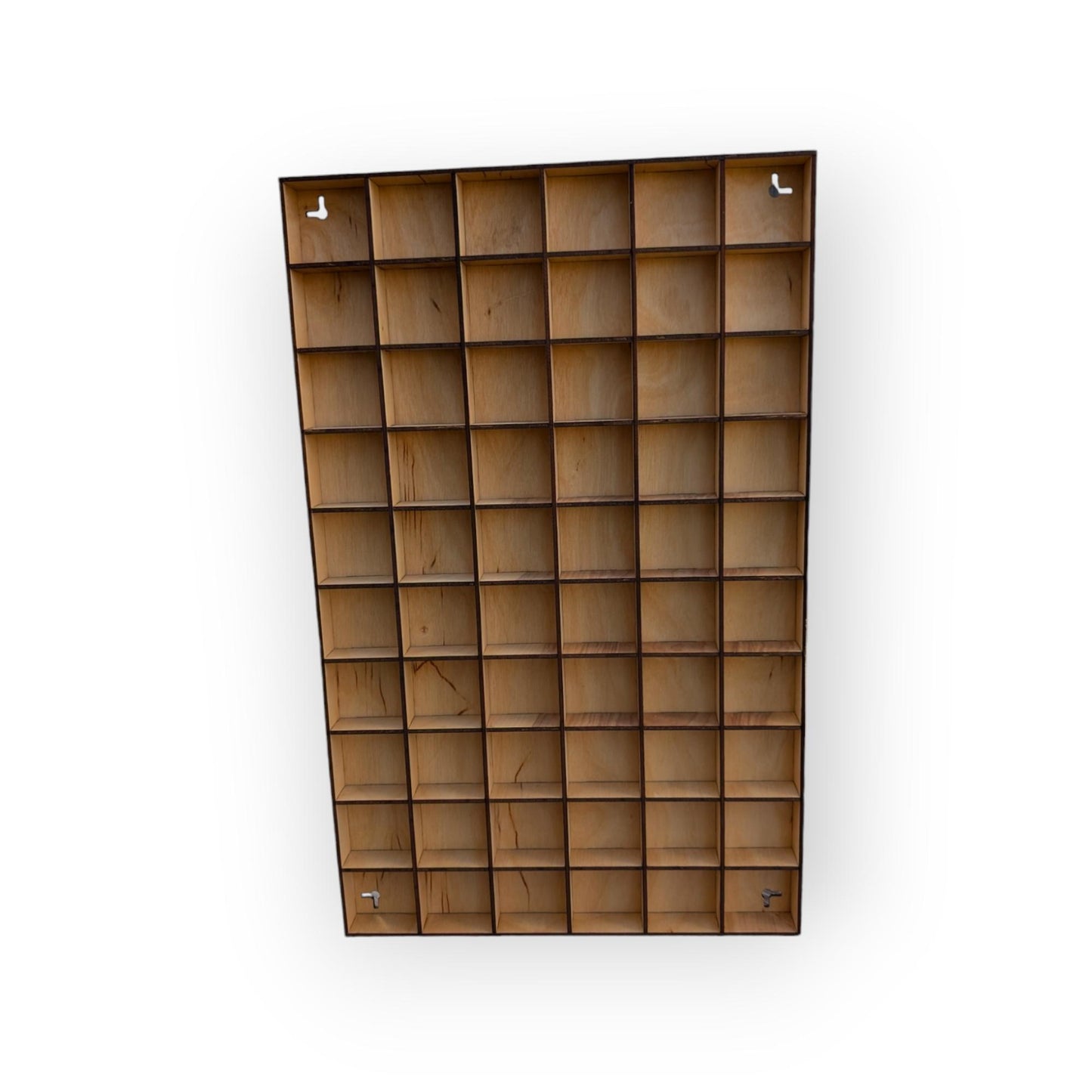 60 Compartment Wooden Display Shelf - 2.6x2.5 - Trinket Shelf - Curio Cabinet