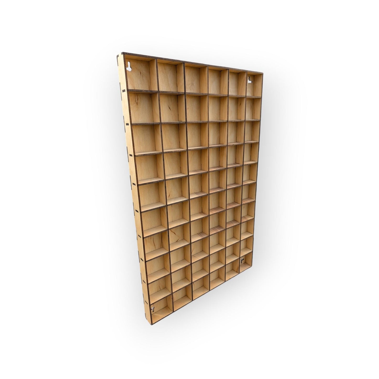 60 Compartment Wooden Display Shelf - 2.6x2.5 - Trinket Shelf - Curio Cabinet