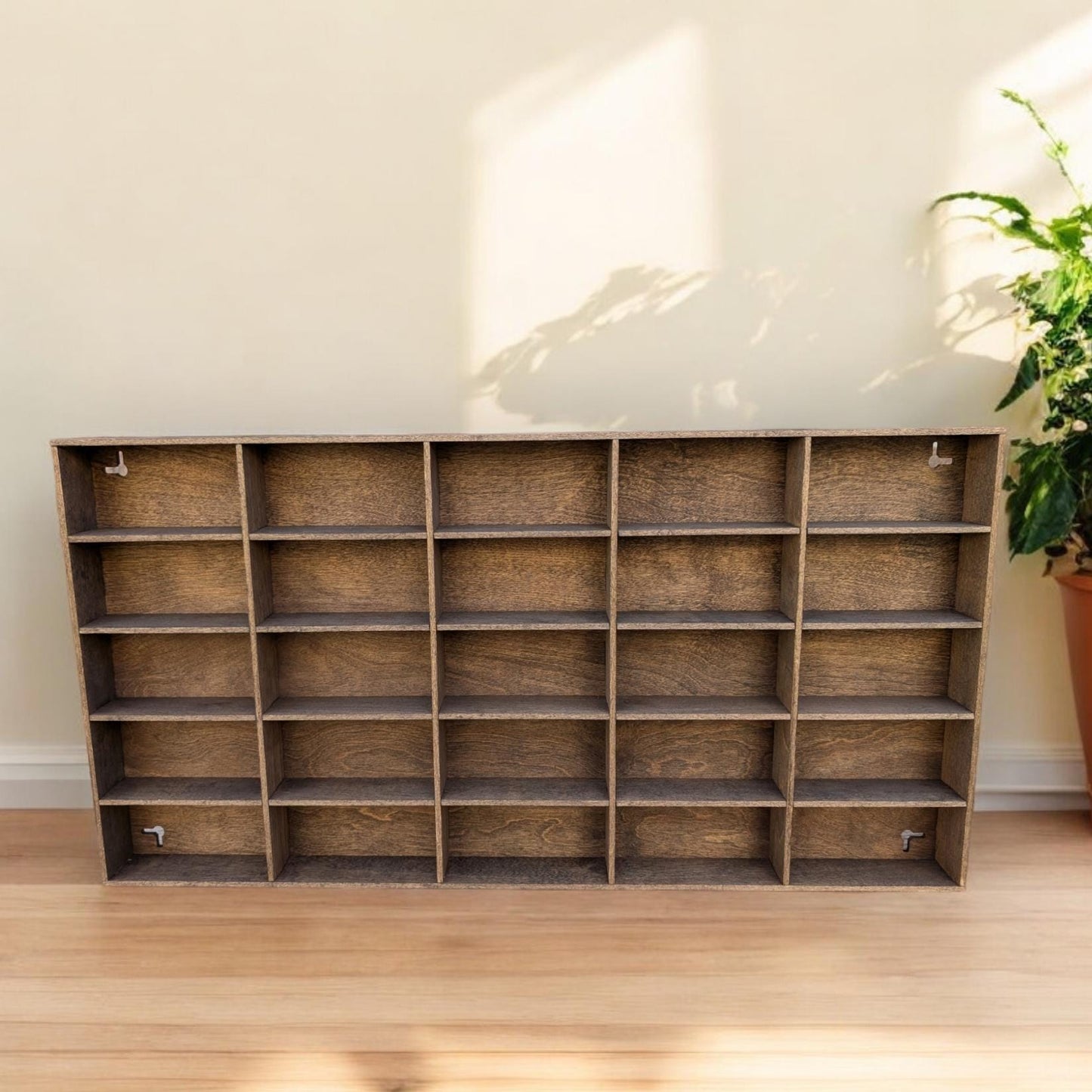25 Compartment Wooden Display Shelf - 5x2.5 - Trinket Shelf - Curio Cabinet