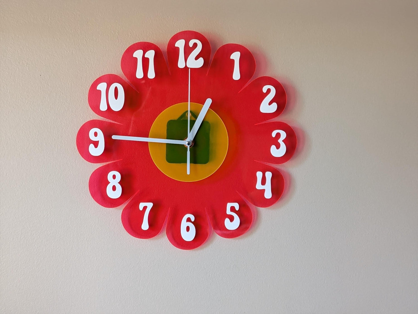 Blacklight Reactive Daisy Wall Clock
