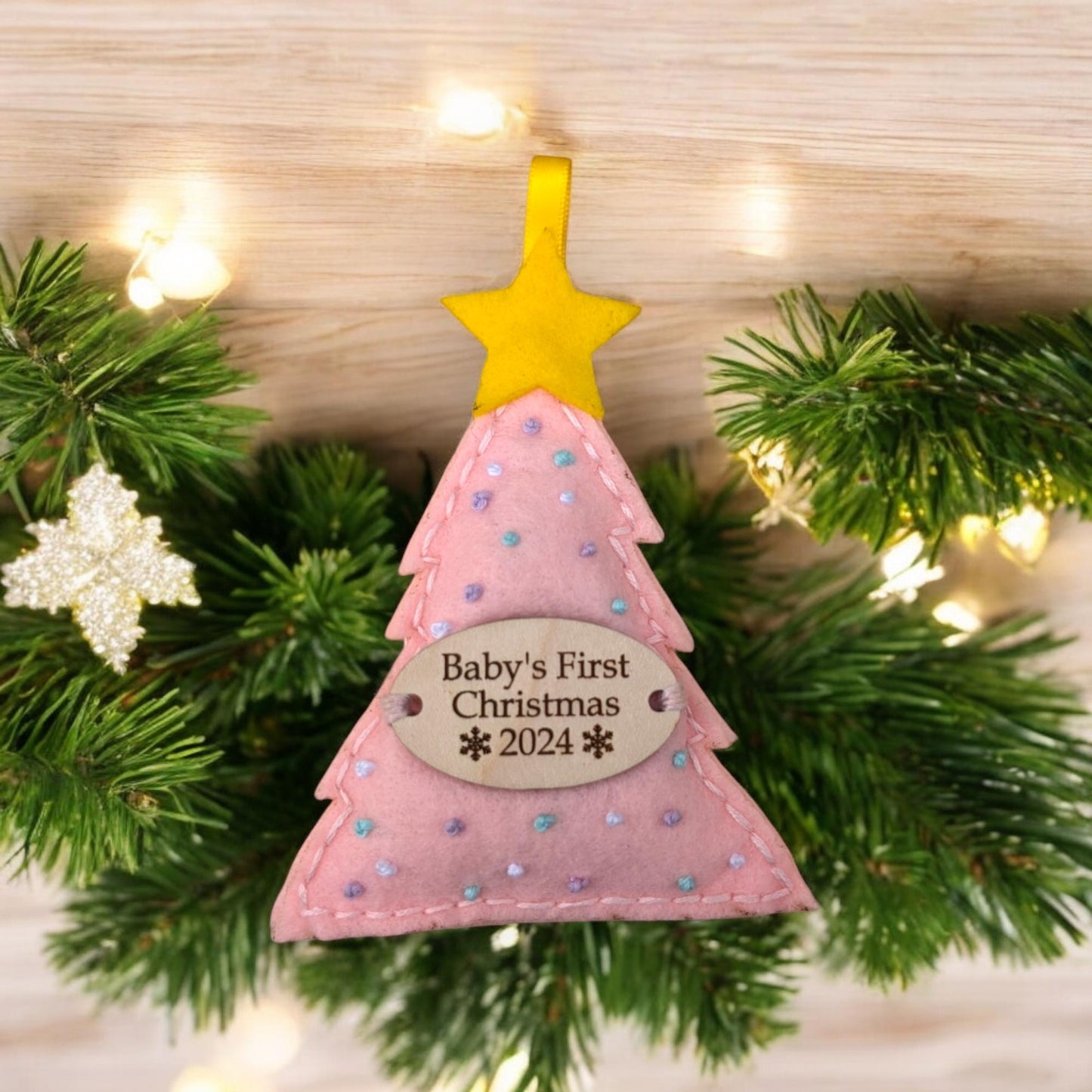 Custom Embroidered Babys First Christmas Ornament