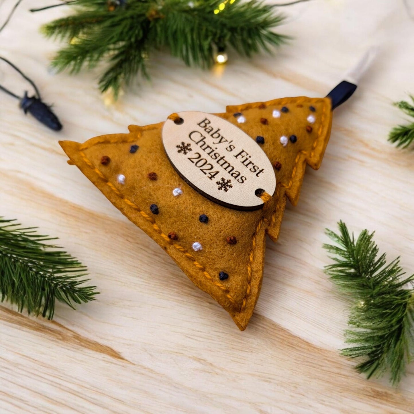 Custom Embroidered Babys First Christmas Ornament