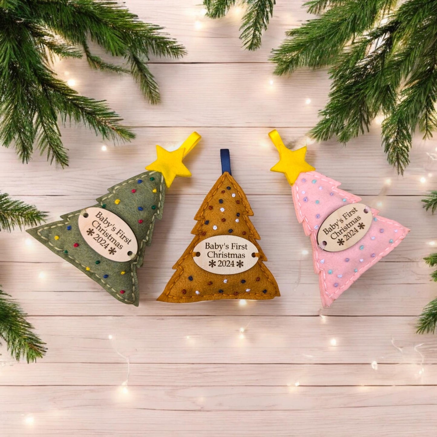 Custom Embroidered Babys First Christmas Ornament