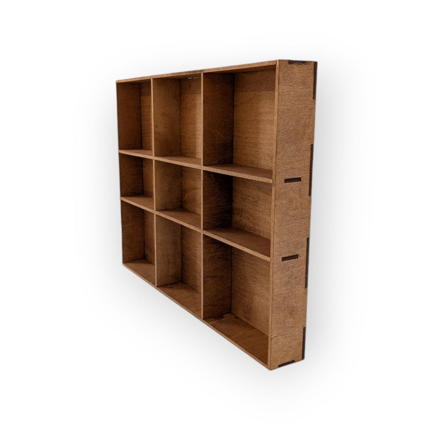 9 Compartment Wooden Display Shelf - Multiple Compartment Sizes - Trinket Shelf - Curio Cabinet