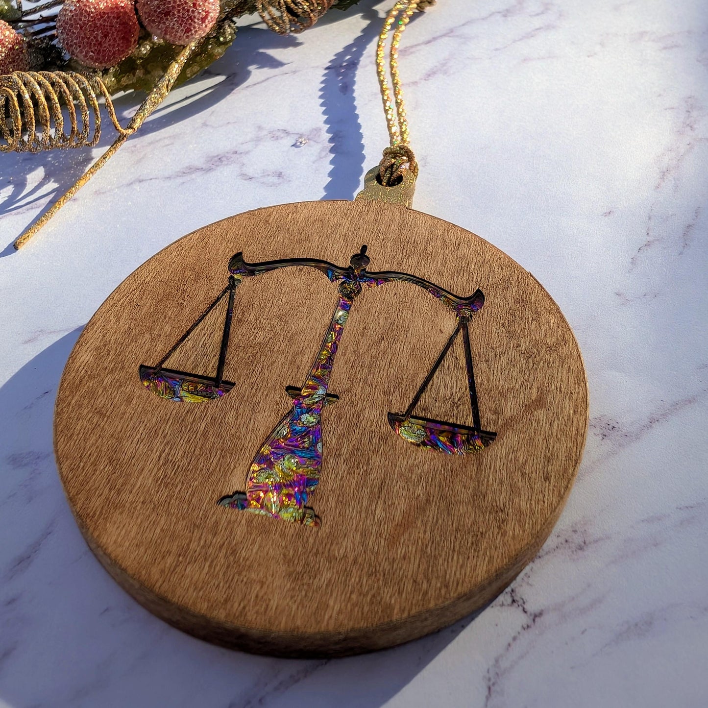 Custom Scales of Justice Lawyer Ornament - Judge Ornament Gift - Court Gift - Dichrolam Acrylic Dragon Scales Ornament - Thank You Gift