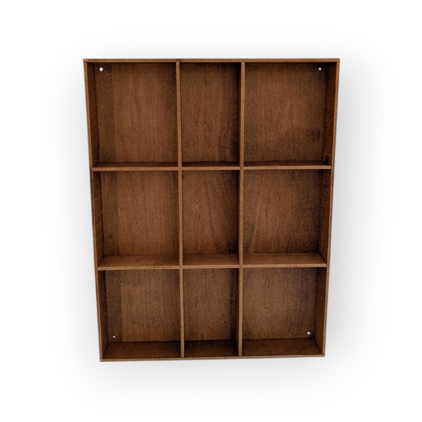 9 Compartment Wooden Display Shelf - Multiple Compartment Sizes - Trinket Shelf - Curio Cabinet