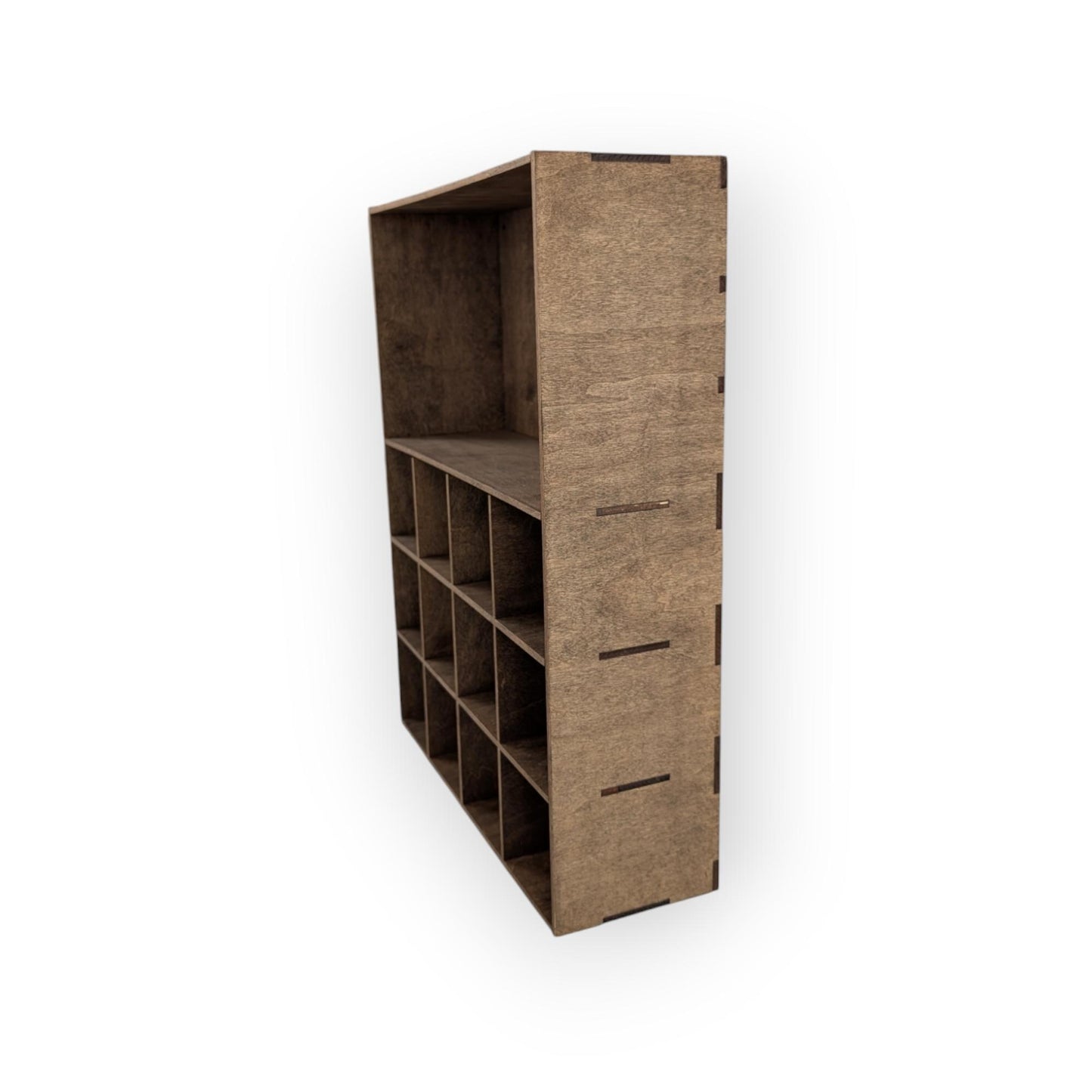 13 Compartment Wooden Display Shelf - 3.5x3.5 - Trinket Shelf - Curio Cabinet