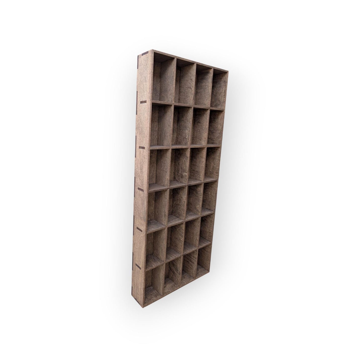 24 Compartment Wooden Display Shelf - 4x2.5 - Trinket Shelf - Curio Cabinet